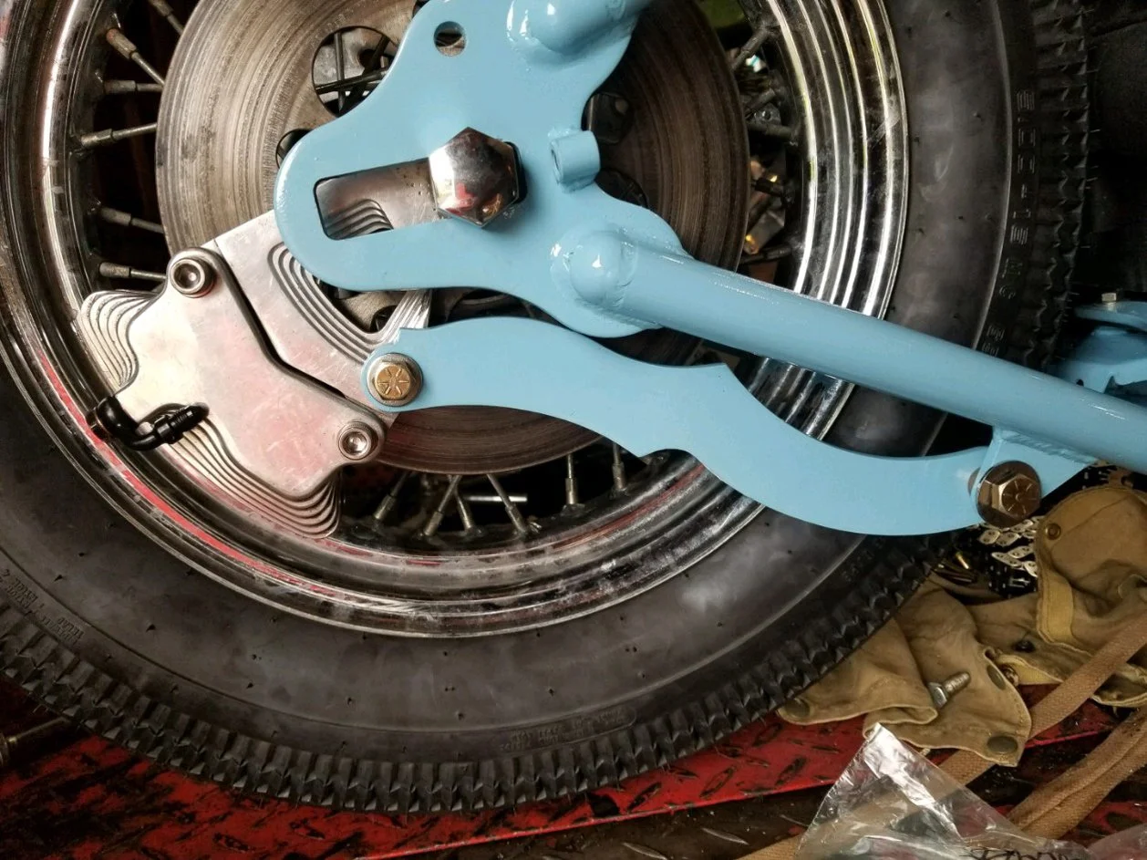  Custom brake stay designed to match the style of the frame.  A small detail, but one I found particularly pleasing. 