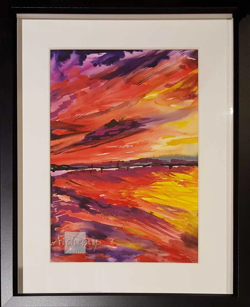 Dramatic Clouds  2016 200mm x 290mm Support: Paper Matte: White, 280mm x 380mm Frame: Black