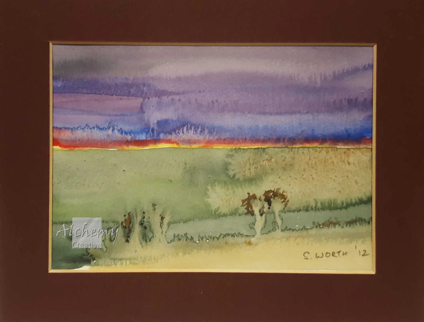 Landscape 1  2012 180mm x 120mm Support: Paper Matte: Brown, 230mm x 180mm Frame: Unframed