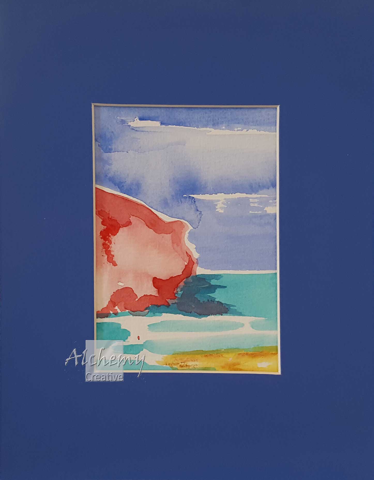 Red Coast Rock  2014 85mm x 125mm Support: Paper Matte: Blue, 170mm x 220mm Frame: Unframed