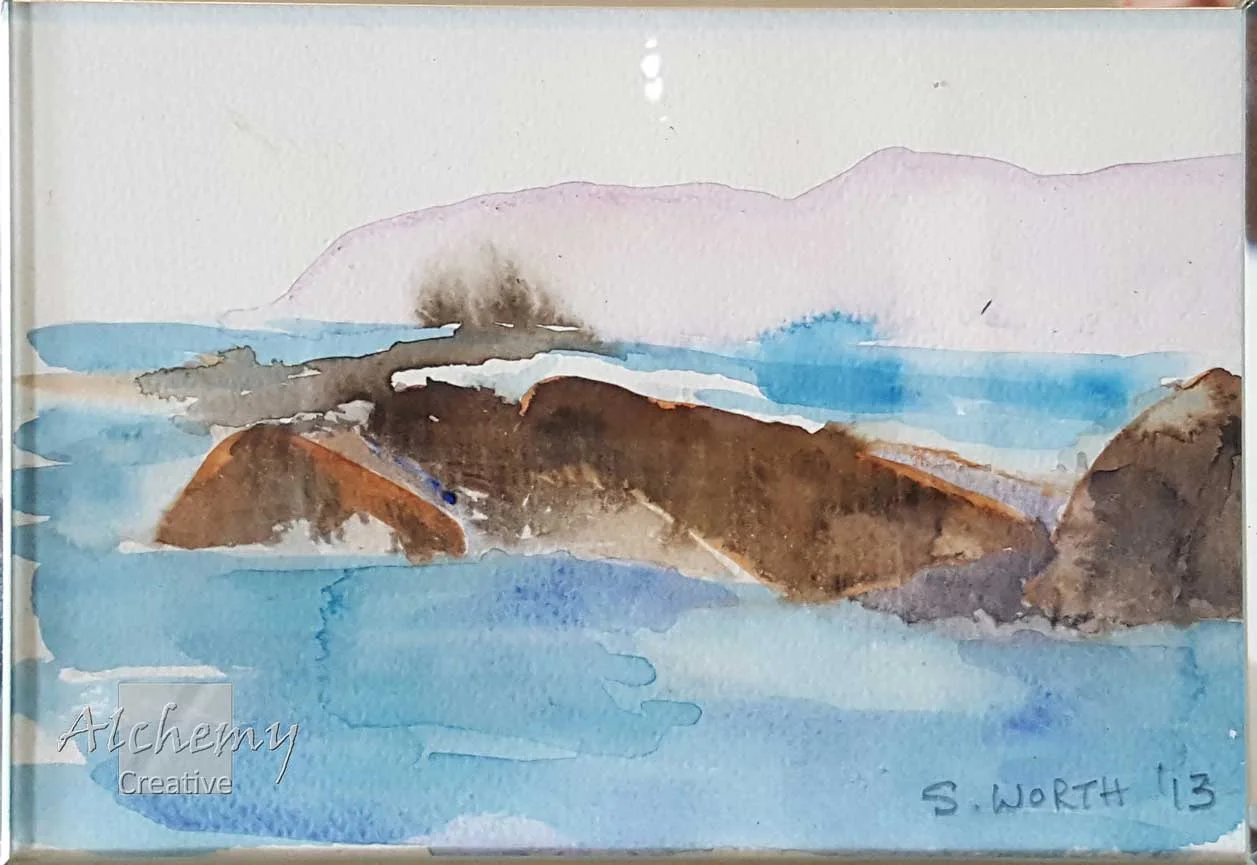 South Coast Rocks  2013 170mm x 115mm Support: Paper Matte: None Frame: Mirror