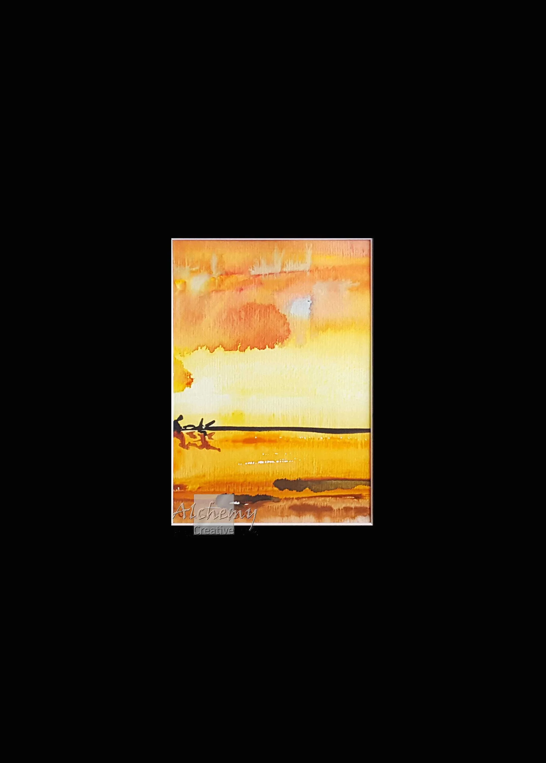 Sunrise 3  2015 120mm x 170mm Support: Paper Matte: Black, 300mm x 406mm Frame: Black