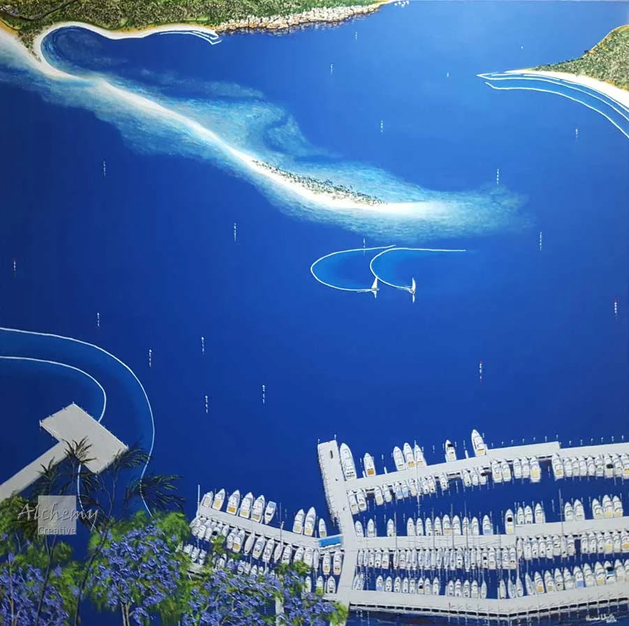 Across the Bay  2016 1220mm x 1220mm Acrylic on canvas