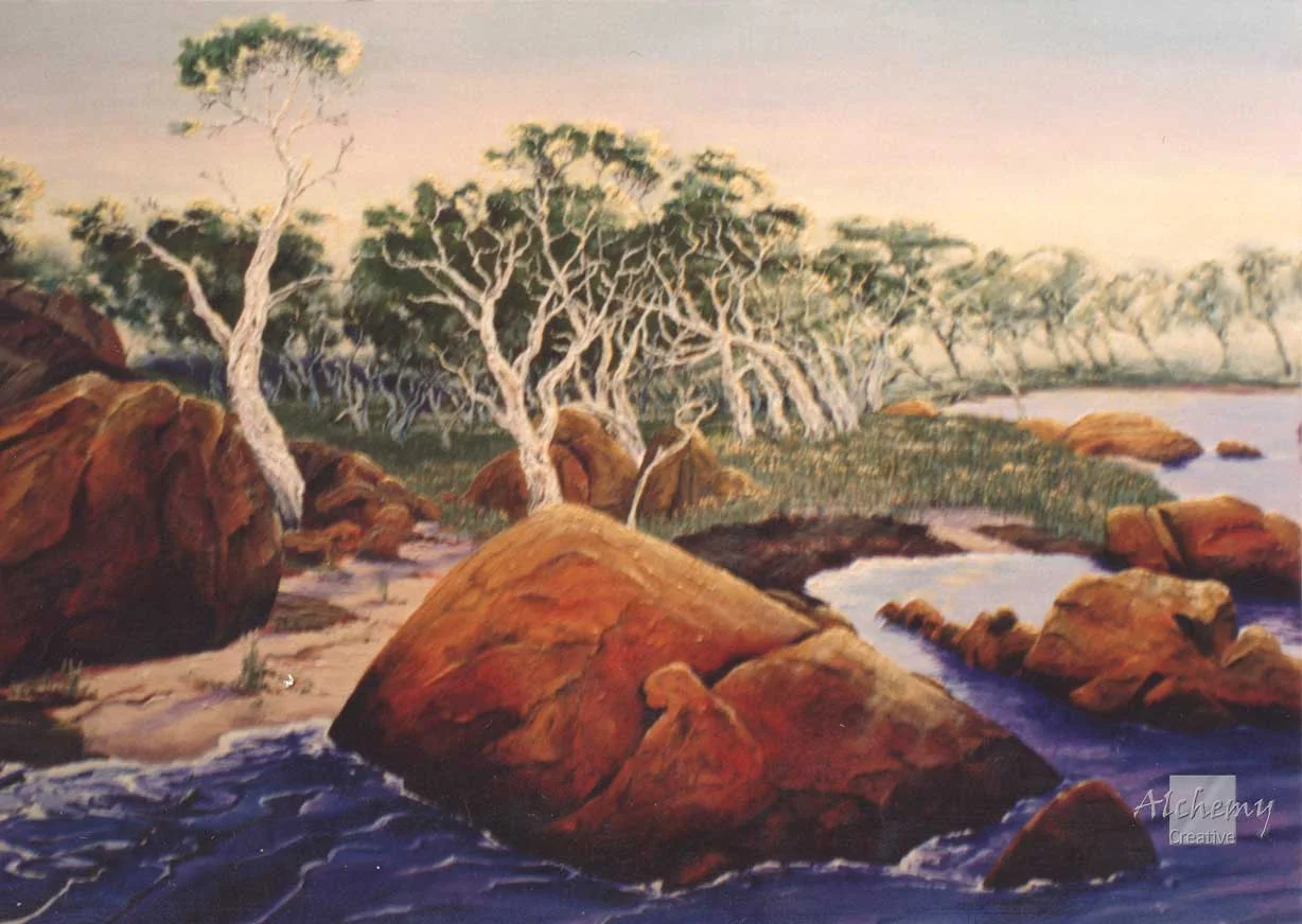 Broke Inlet  1992 1200mm x 900mm Oil and acrylic on hardboard (M McCorkell)