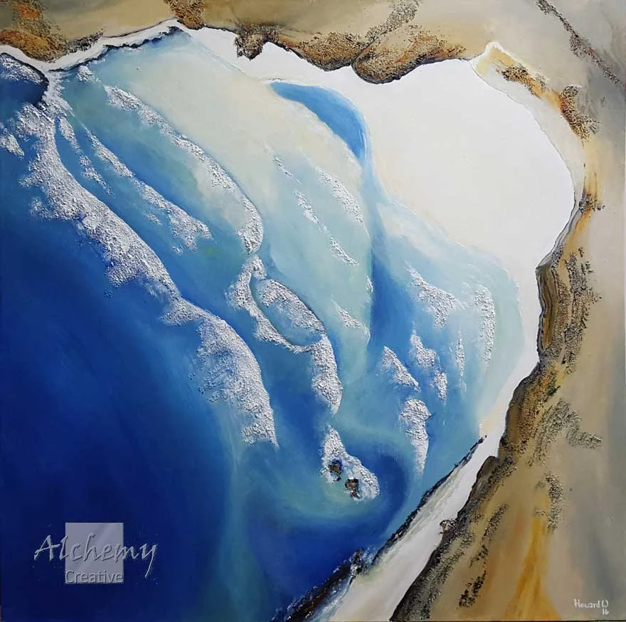 South-West Series - South Coast Bay  2016 761mm x 761mm Acrylic on canvas (R. &amp; M. Fowler - commissioned)