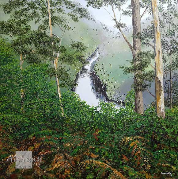South-West Series - Warren River  2016 761mm x 761mm Acrylic on canvas (R. &amp; M. Fowler - commissioned)
