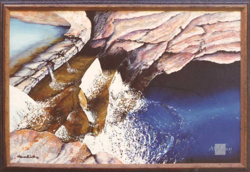Waterfall - Bell's Gorge  1996 900mm x 610mm Oil and acrylic on prepared canvas (B. &amp; A. Griffith)
