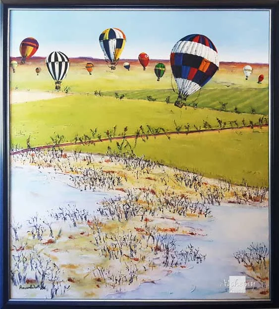 Ballooning, Cunderdin  1994 1050mm x 1200mm Oil and acrylic on canvas (A. Butorac)