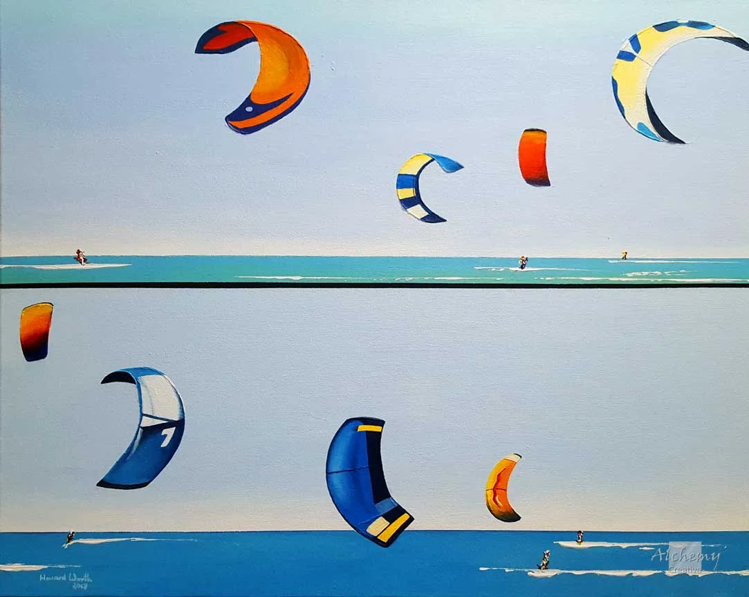 Kite Boarding, Port Douglas  (Panel 2) 2017 764mm x 610mm Acrylic on canvas