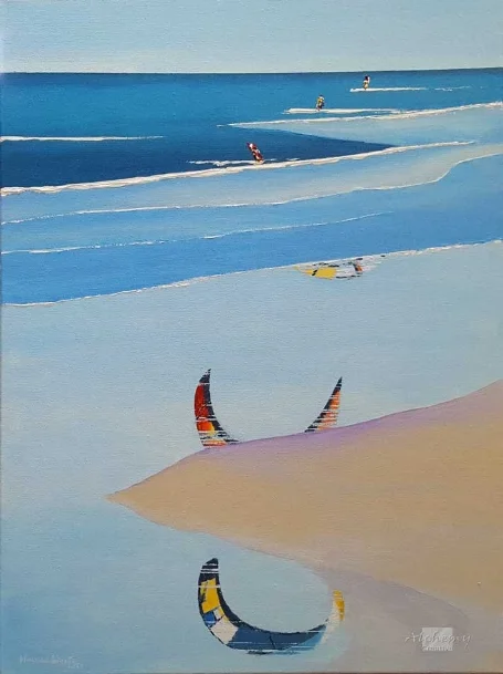 Kite Boarding, Port Douglas  (Panel 3) 2017 455mm x 610mm Acrylic on canvas