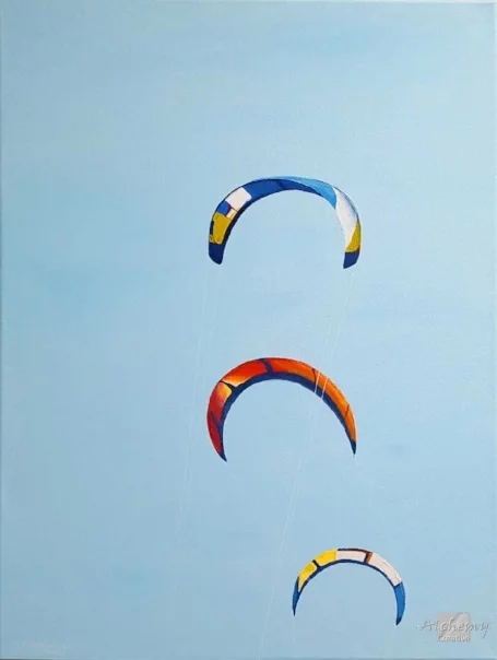Kite Boarding, Port Douglas  (Panel 1) 2017 455mm x 610mm Acrylic on canvas