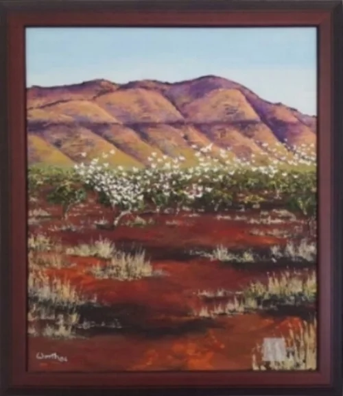 Pilbara - Corellas 1994 500mm x 610mm Oil and acrylic on canvas (A. Butorac)