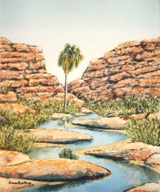 Kimberley Gorge  1995 500mm x 610mm Oil and acrylic on canvas