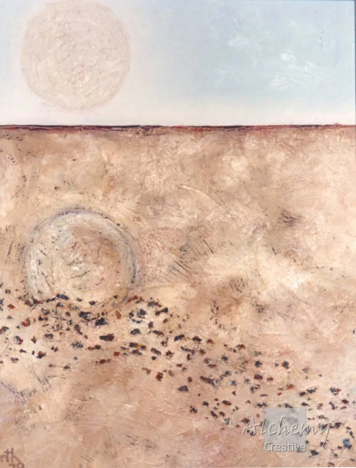 Desert Sun  1979 900mm x 1080mm Oil on prepared hardboard (A &amp; R McPhee)