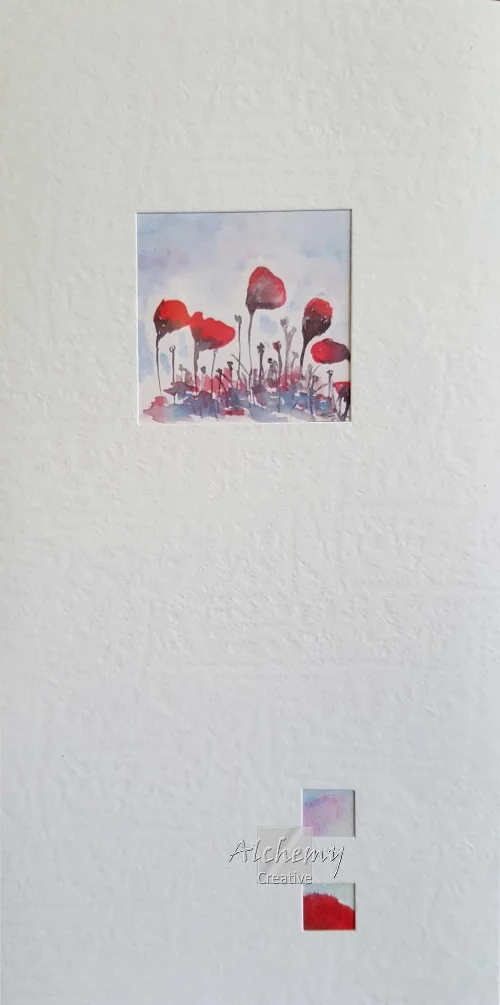 Poppies Card  2016 Print of Poppies 1 mounted in card,