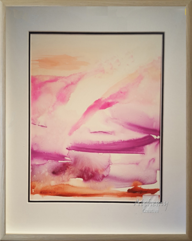 Red Boats  2017 270mm x 350mm Support: Watercolour board Matte: White/back relief Frame: 420mm x 520mm