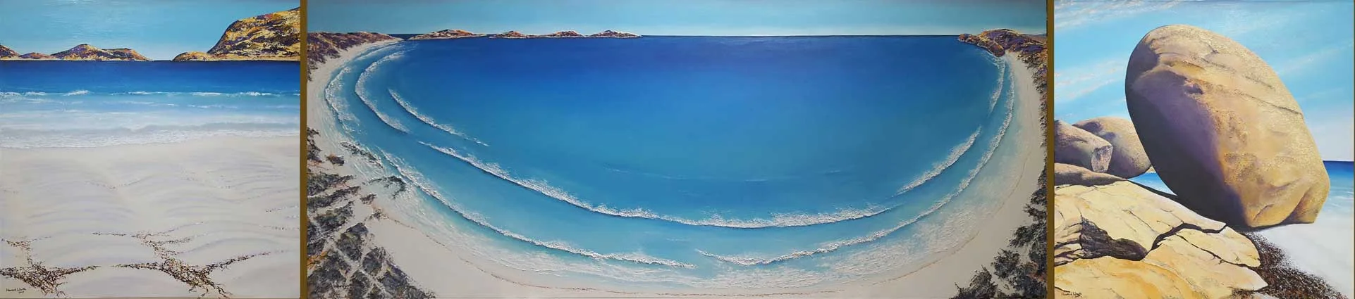 Lucky Bay Triptych  2017 2740mm x 610mm (M &amp; R Fowler)
