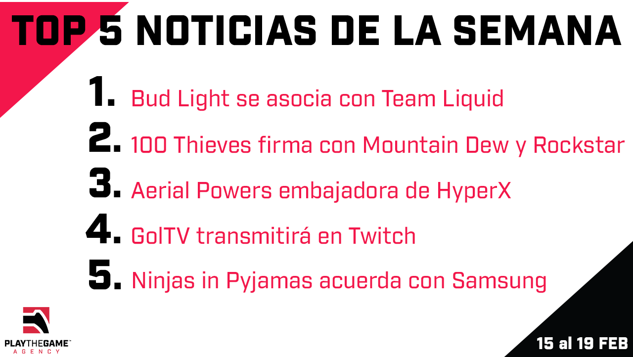 Play the Game presenta: Top 5 noticias de la semana (15-02/19-02)