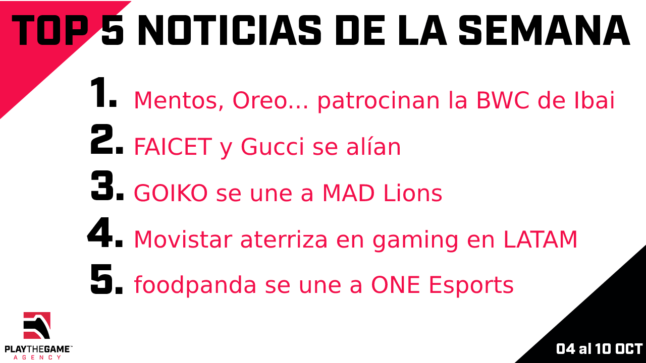 Play the Game presenta: Top 5 noticias de la semana (11-10/17-10)  