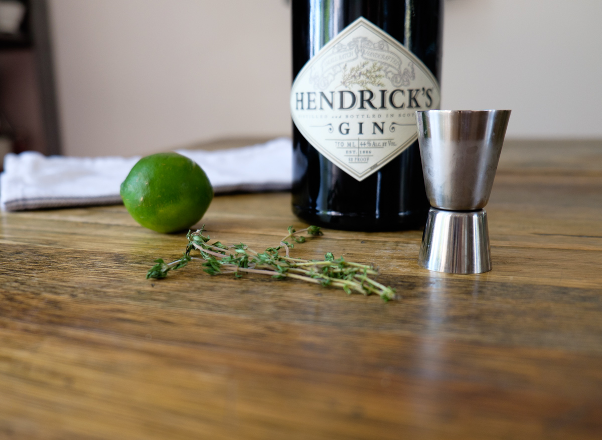 Lemon Thyme Cocktails Featuring Limoncello Rock Candy Swizzle Sticks