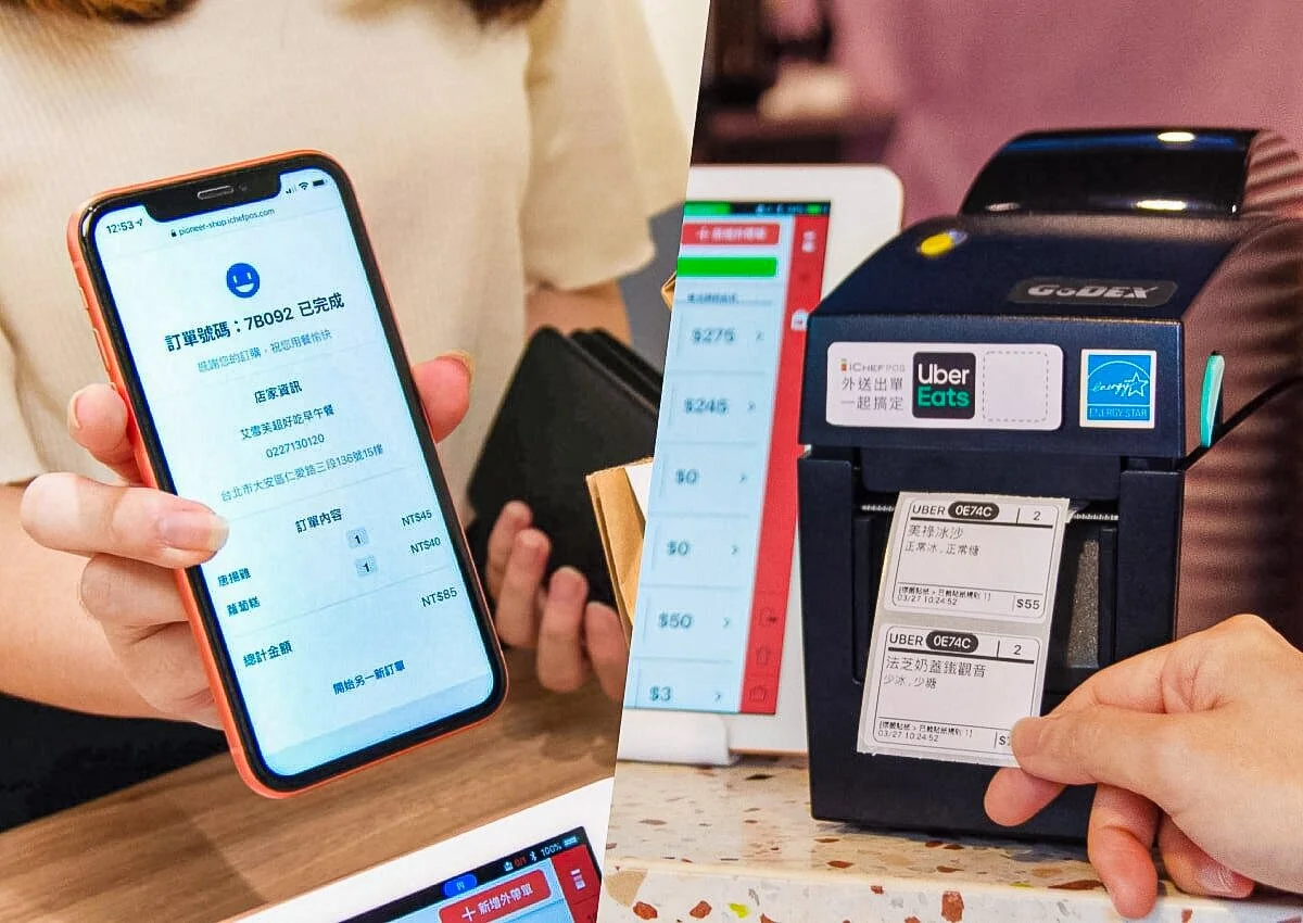 iCHEF 自動接單功能，整合外送平台與手機點餐，解決餐廳人力不足痛點。