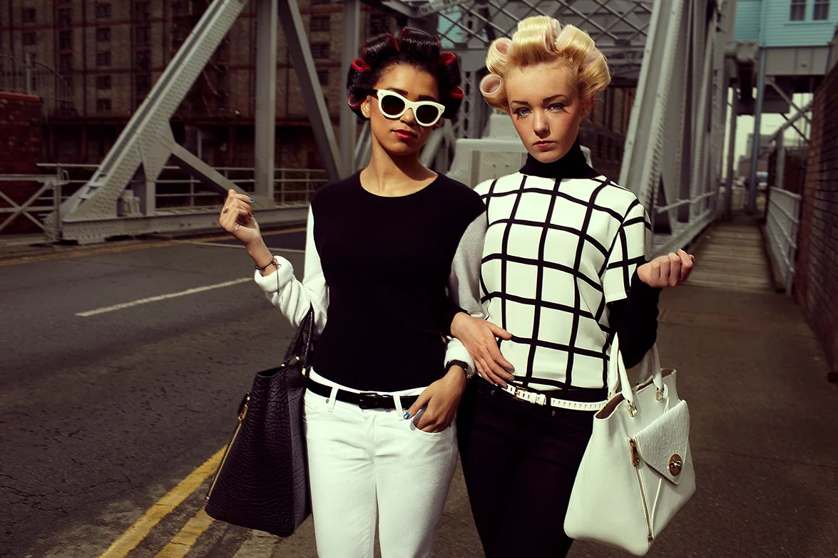 Photograph by Alice Hawkins, Derrin Crawford & Demi-Leigh Cruickshank in 'The Liver Birds' LOVE magazine, Liverpool, 2012