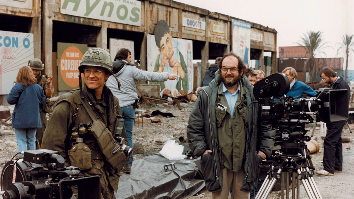 Matthew Modine and Stanley Kubrick on the set of Full Metal Jacket, directed by Stanley Kubrick © Warner Bros. Entertainment Inc.