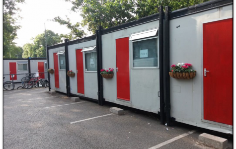Builders' portacabins turned sleeping pods