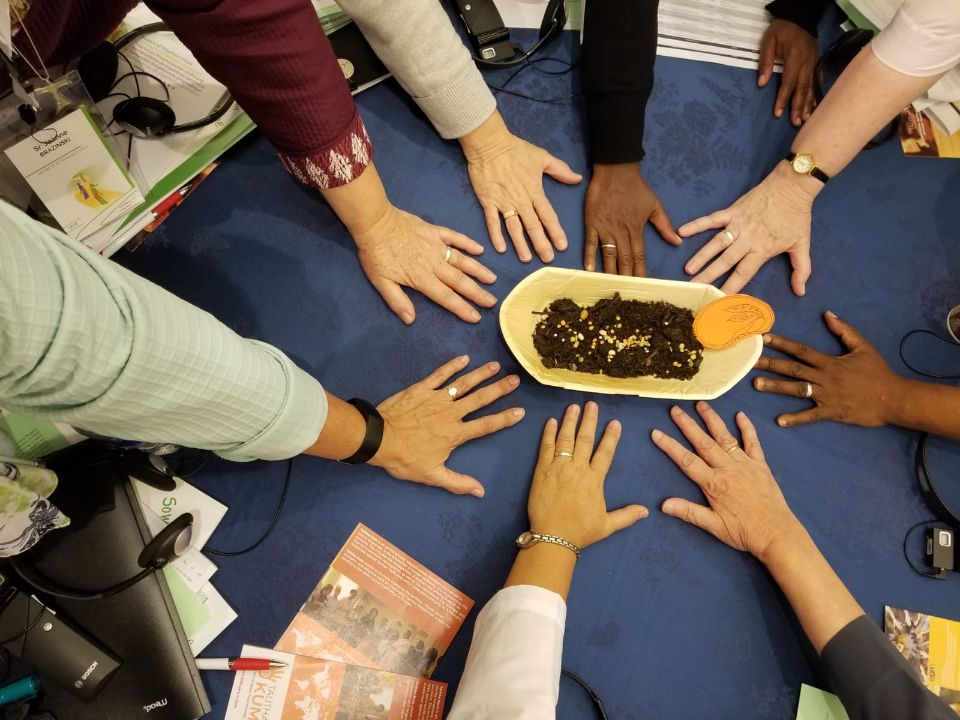 Sr Maureen’s table group committing to planting seeds of hope