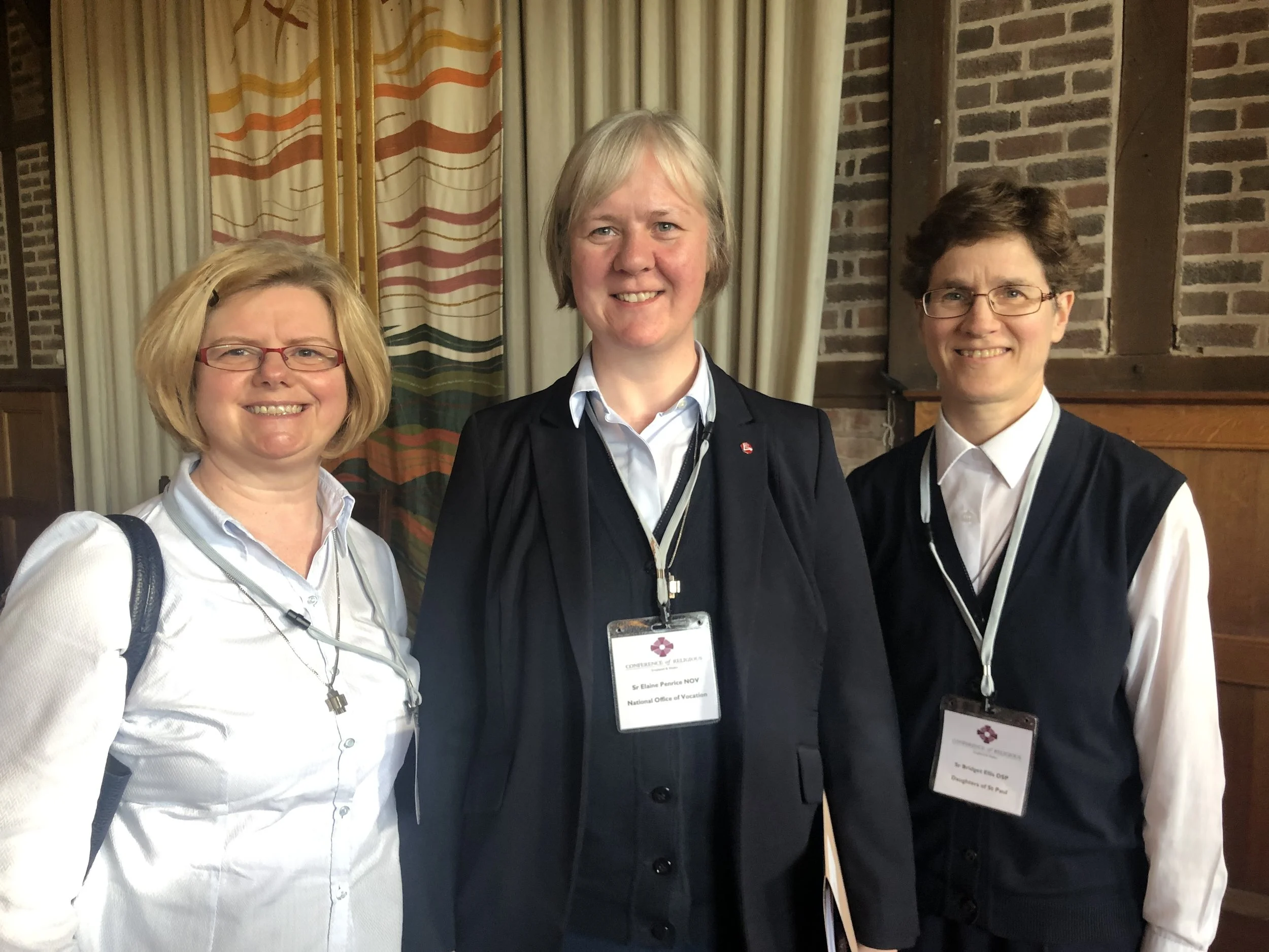 Daughters of St Paul at the CoR AGM: l to r: Sr Angela Grant, Sr Elaine Penrice, Sr Bridget Ellis