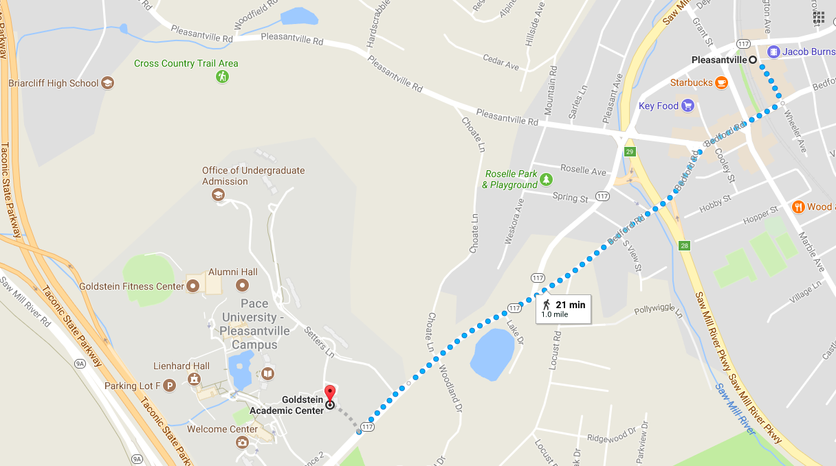 Walking Directions from Pleasantville Train Station to Pace