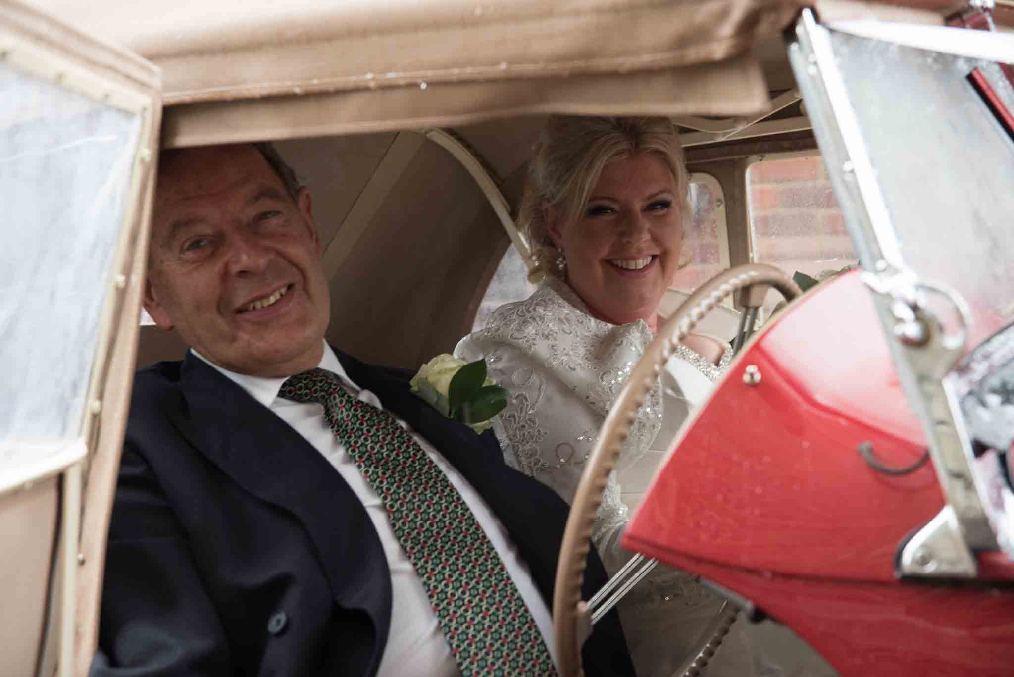 Bride arrives at St Mary & All Saints Beaconsfield