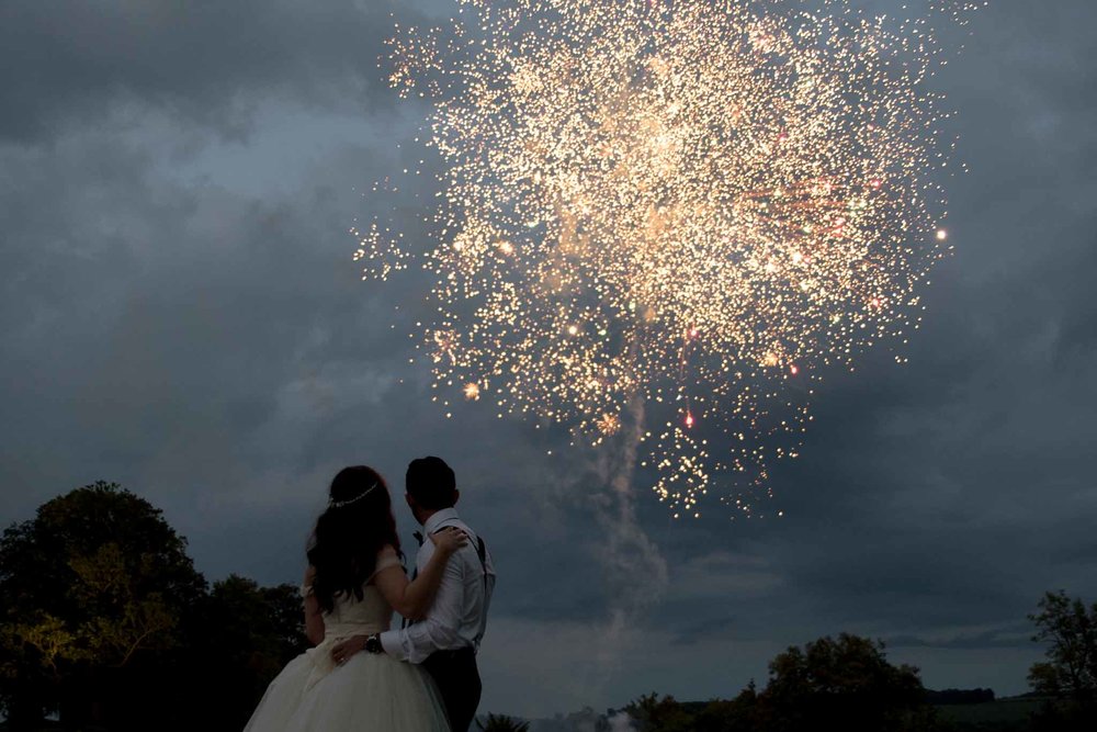 Wedding fireworks, Buckinghamshire wedding photographer