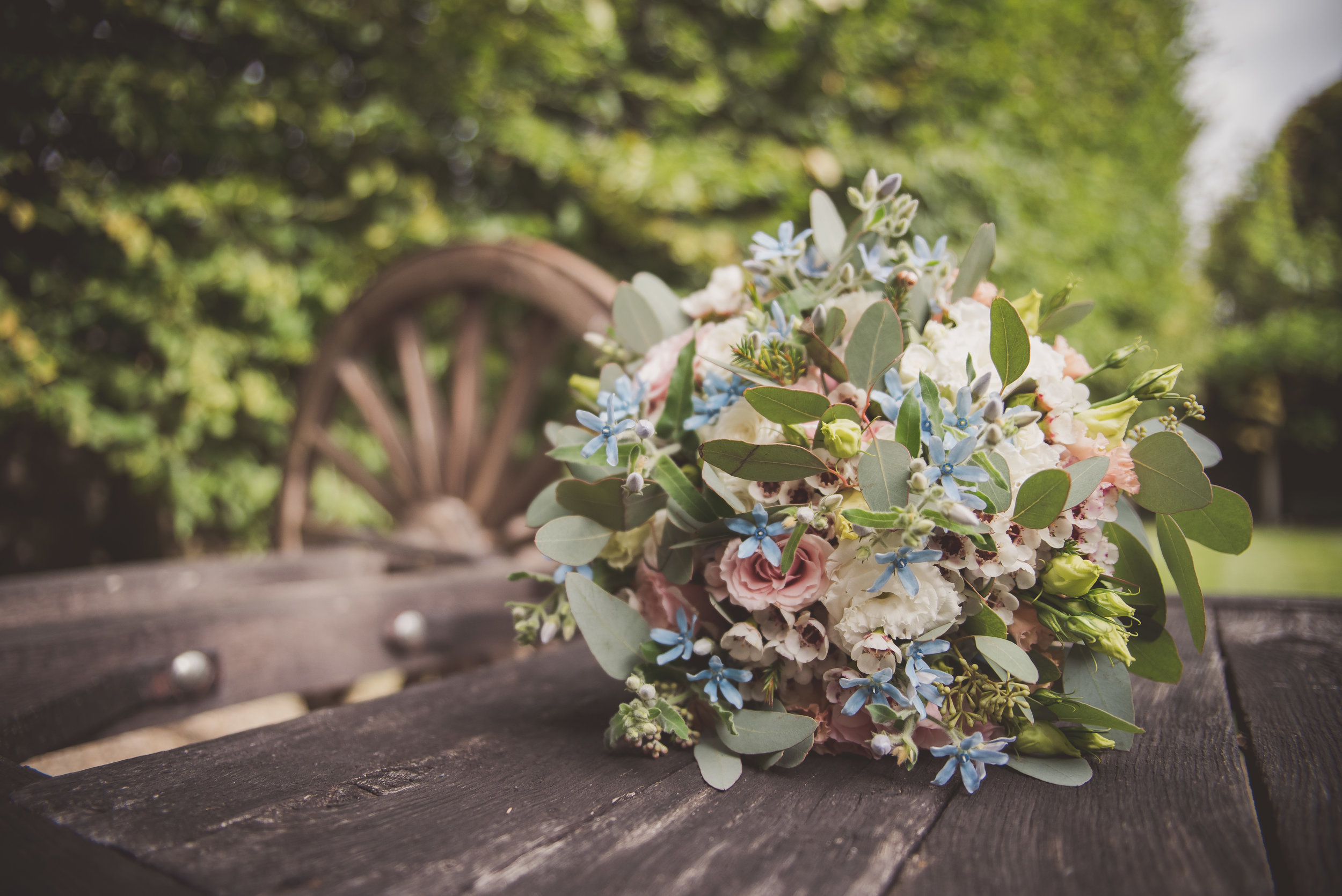 Bridal bouquet at The Tythe Barn wedding