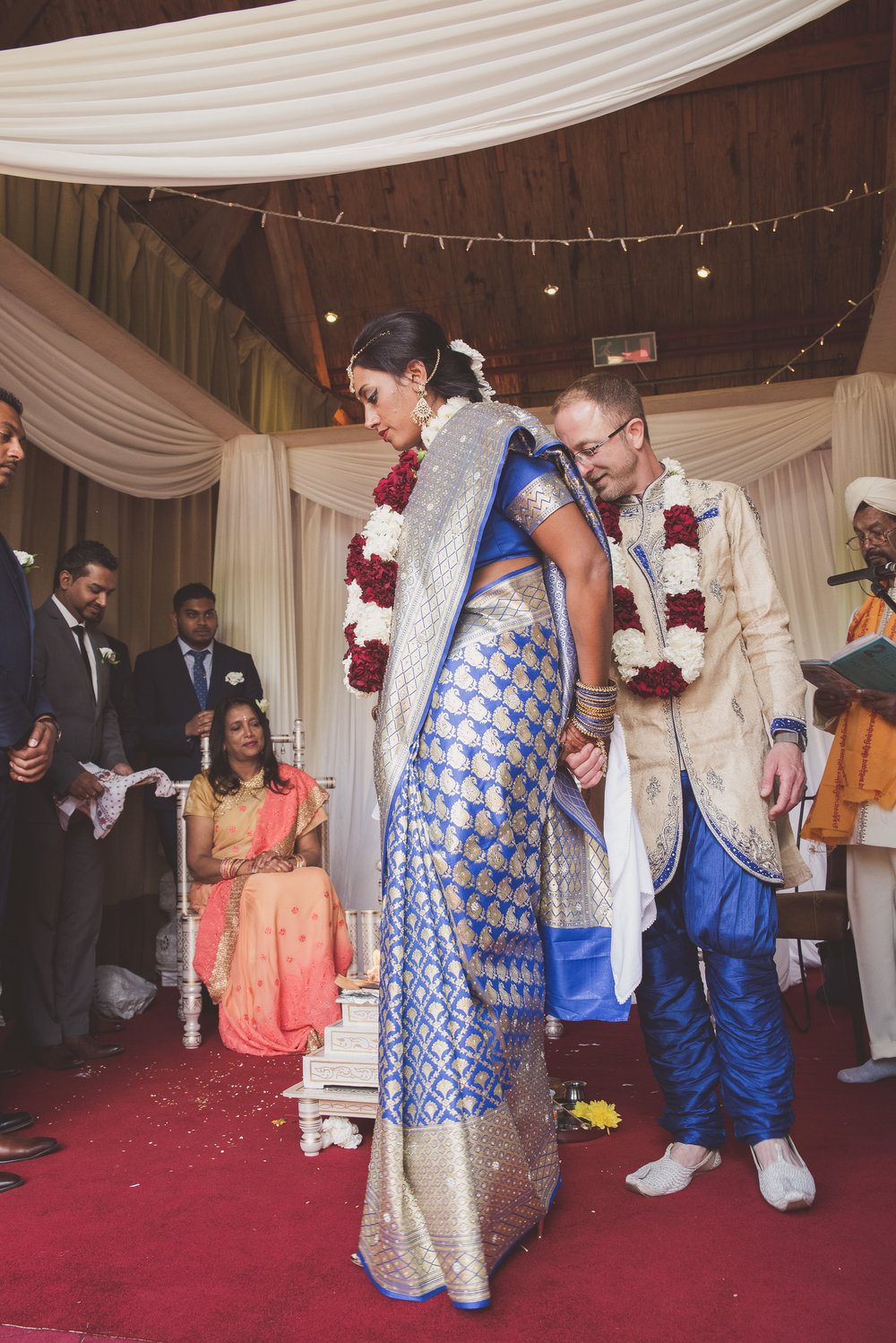 Parikrama and Saptapadi at traditional Hindu wedding