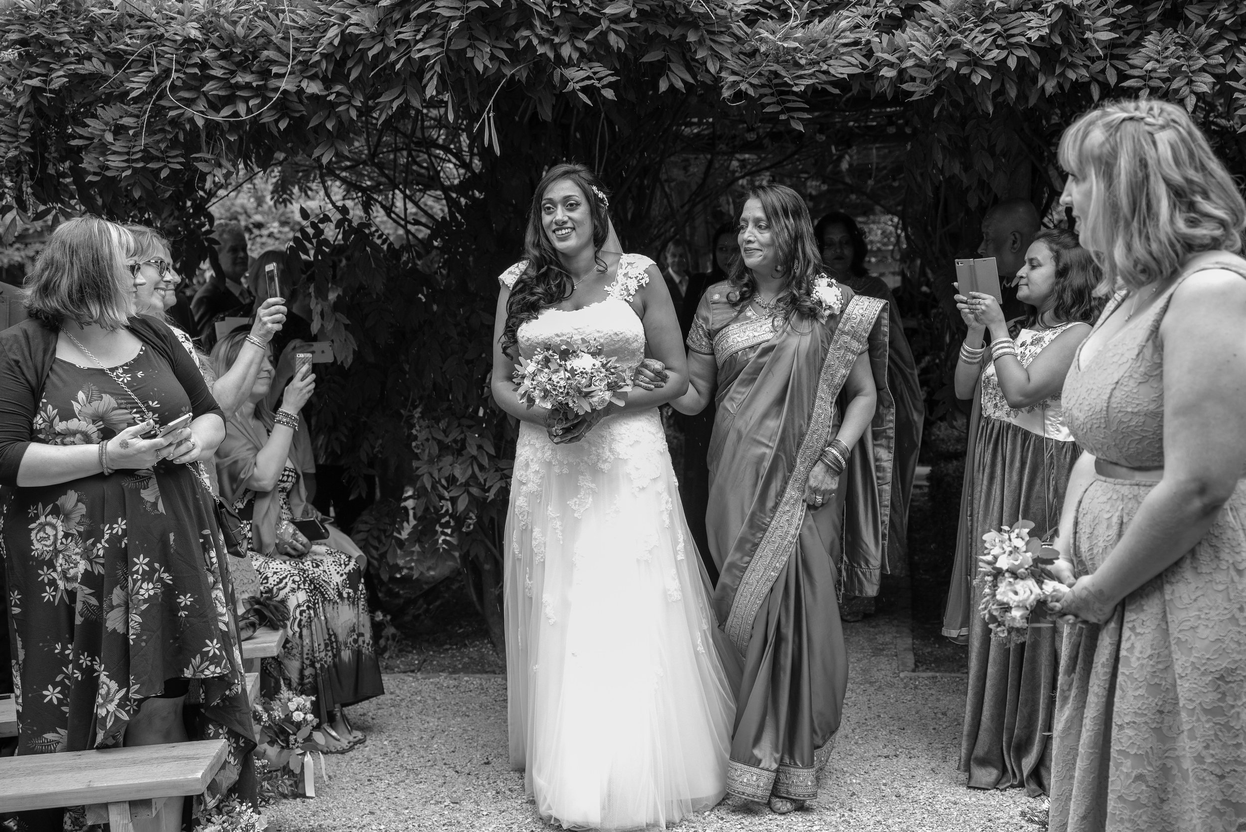 Bride walking down the aisle