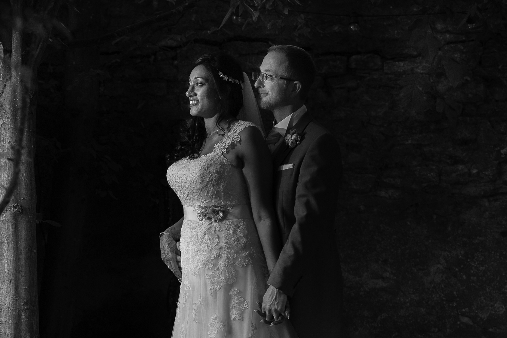 Romantic black and white wedding photography