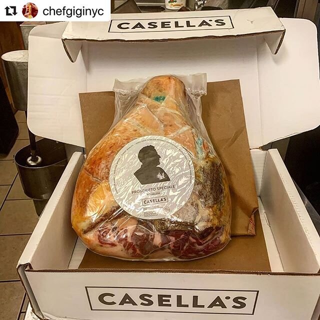 Grazie 🙏 #Repost @chefgiginyc ❤️we are going &ldquo;all out&rdquo;with the best Heritage Prosciutto from My Idol Cesare Casella ! My specials tomorrow 😉❤️#cesarecasella #prosciuttocrudo #prosciuttocesarecasella#foodnetwork #bestprosciuttoever #long