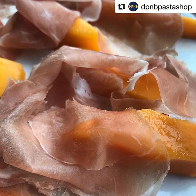 😍#Repost @dpnbpastashop 
Whispers of @casellasalumi prosciutto over some overripe Haitian mango. Melon doesn&rsquo;t hold a candle to a perfect mango. Open at 5! Place your orders via our website!!
.
.
.
.
#proscuitto #chez @chefcasella #mango #take