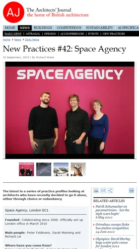 Spaceagency Featured in AJ