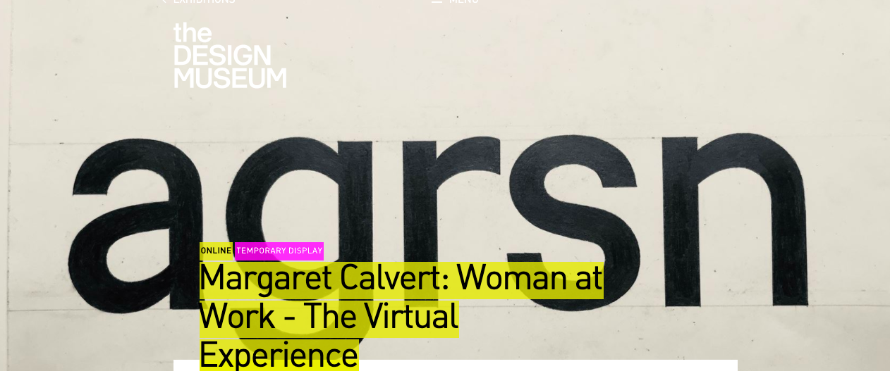 Margaret Calvert Virtual Experience