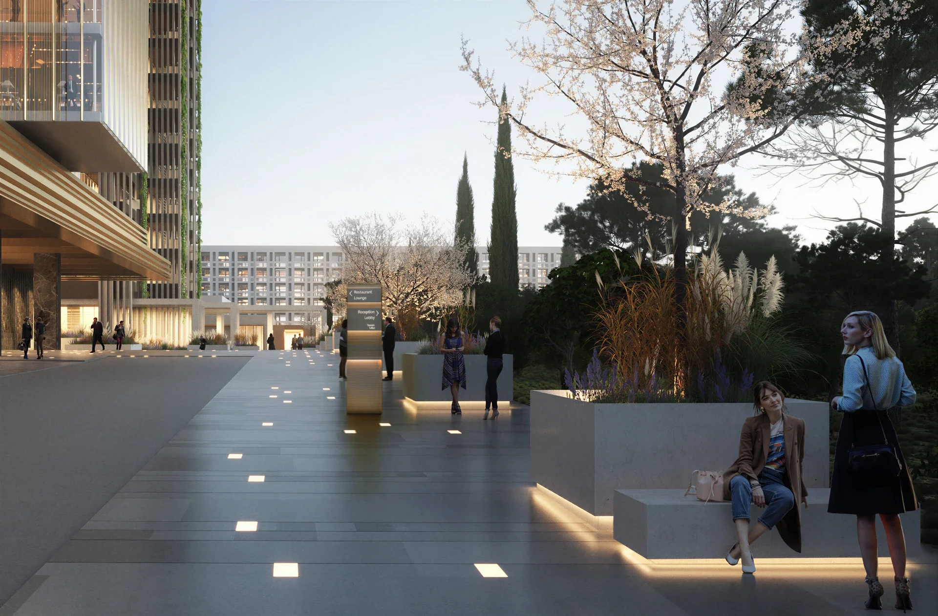 external wayfinding totem outside the landmakr hotel develop in Nicosia, Cyprus