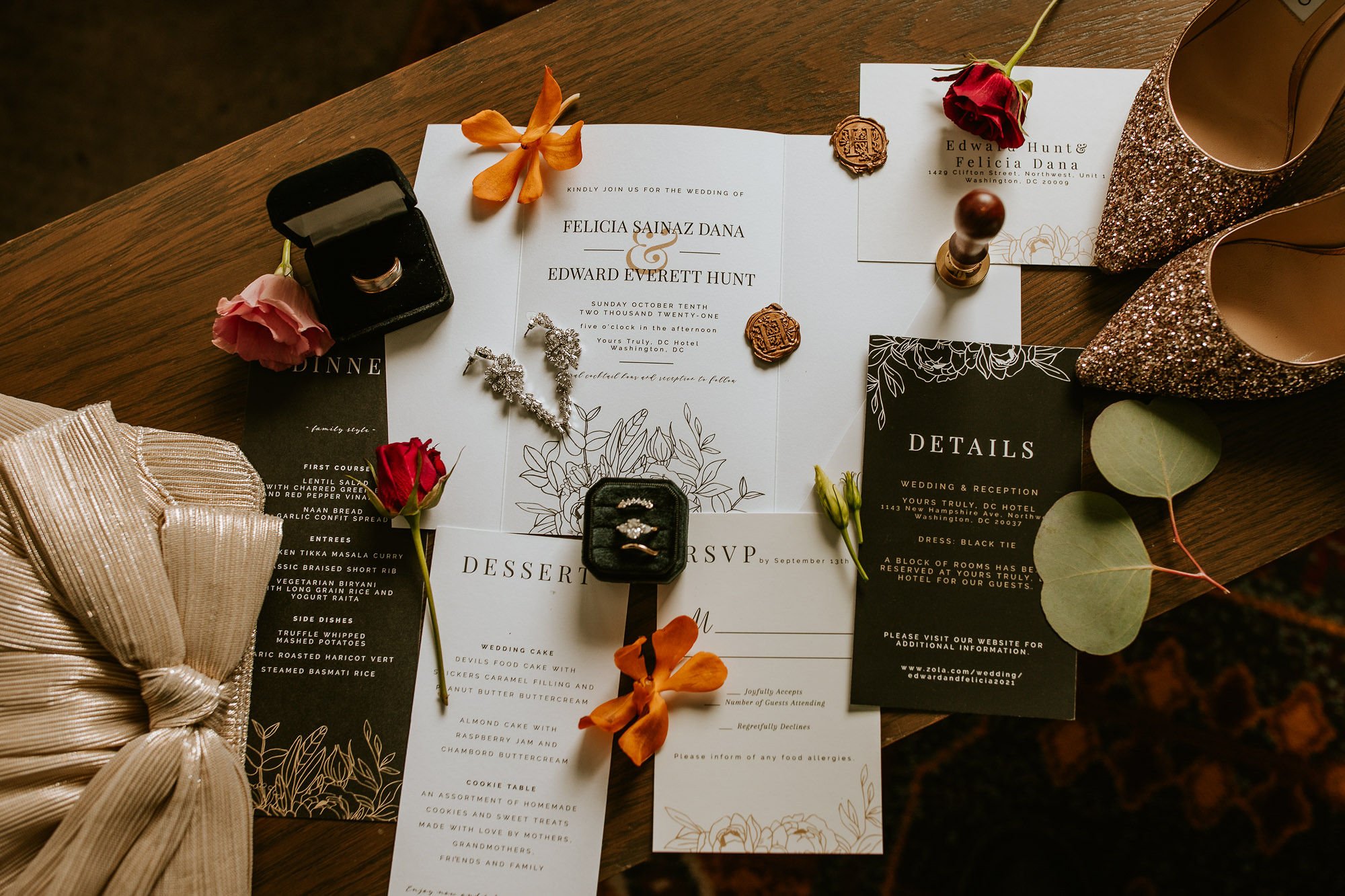 Invitation Layout for a wedding at the Yours Truly DC Hotel