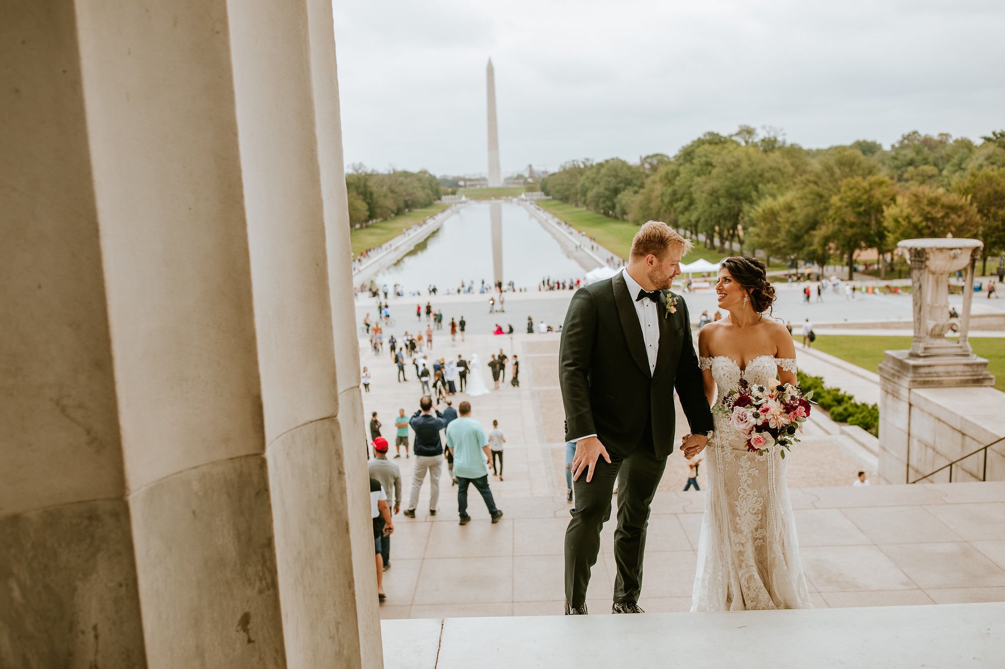 Arriving at the Lincoln Memorial