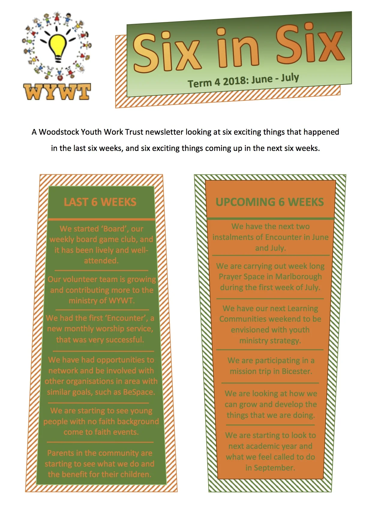 The latest edition of Six in Six. Click to view.