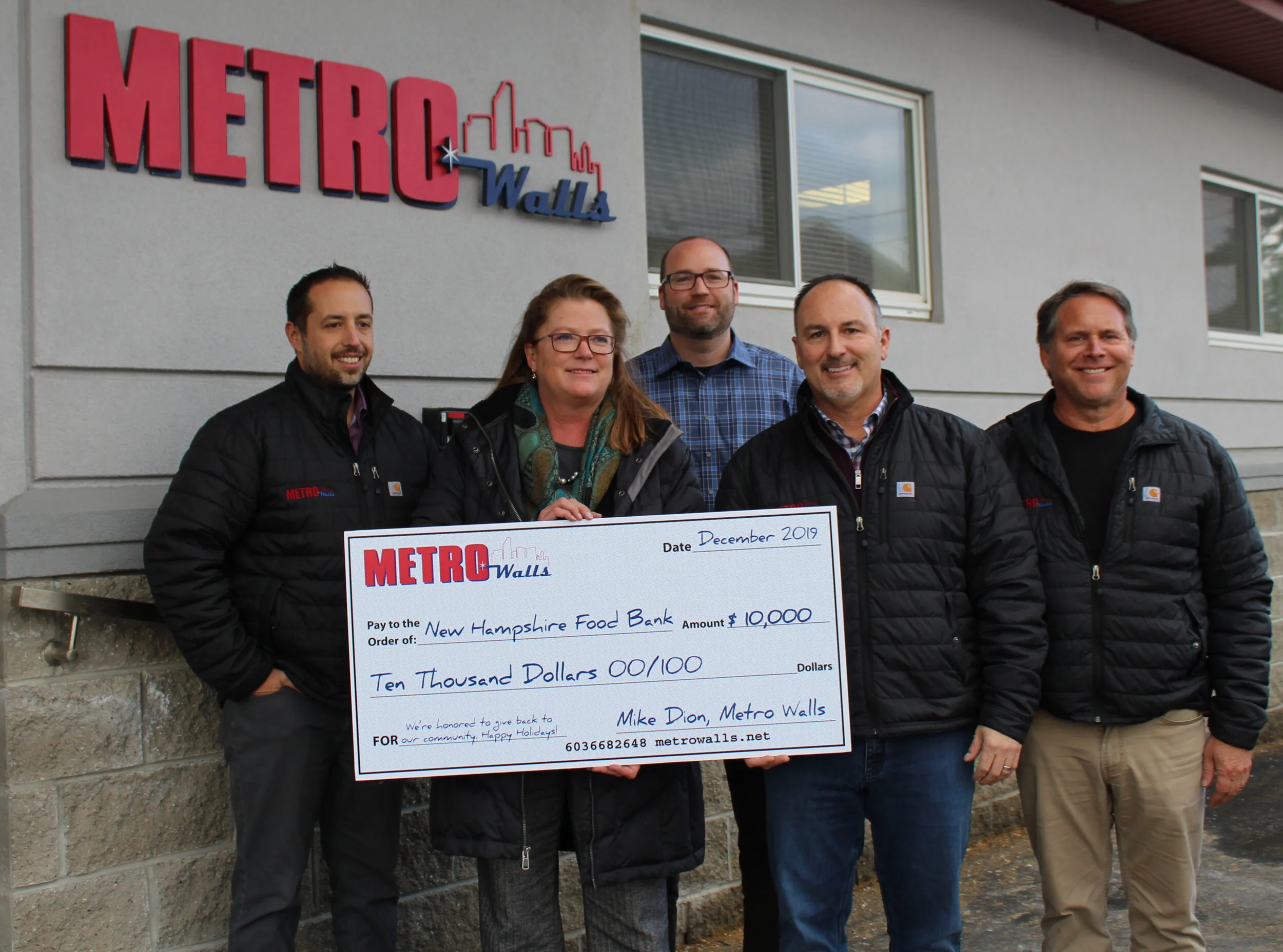 Metro Walls Donates 10,000 to the NH Food Pantry! — Metro Walls