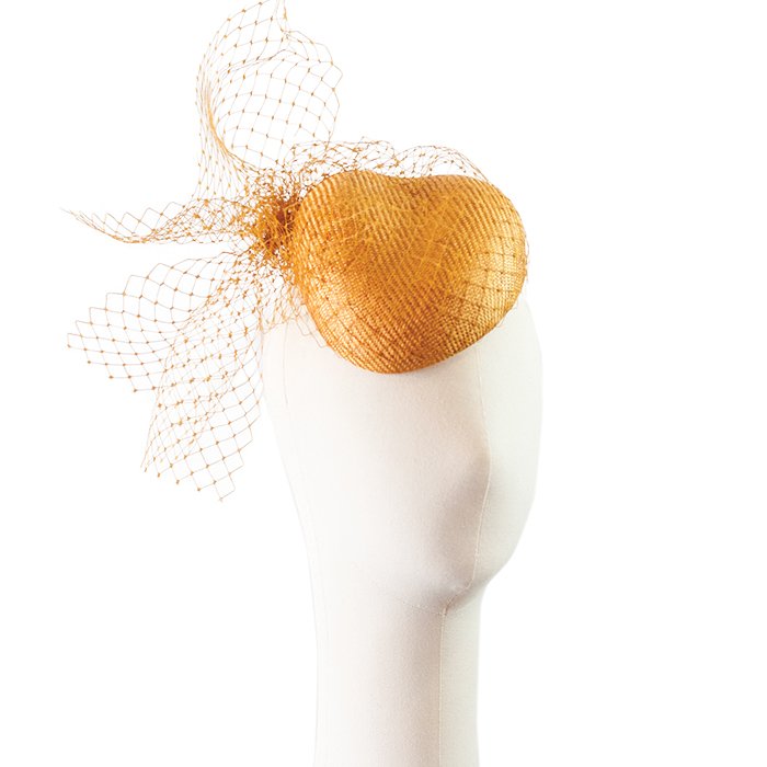 mariaetkindmillinery_fine_straw_fascinator_wheat_gold_veiling.jpg
