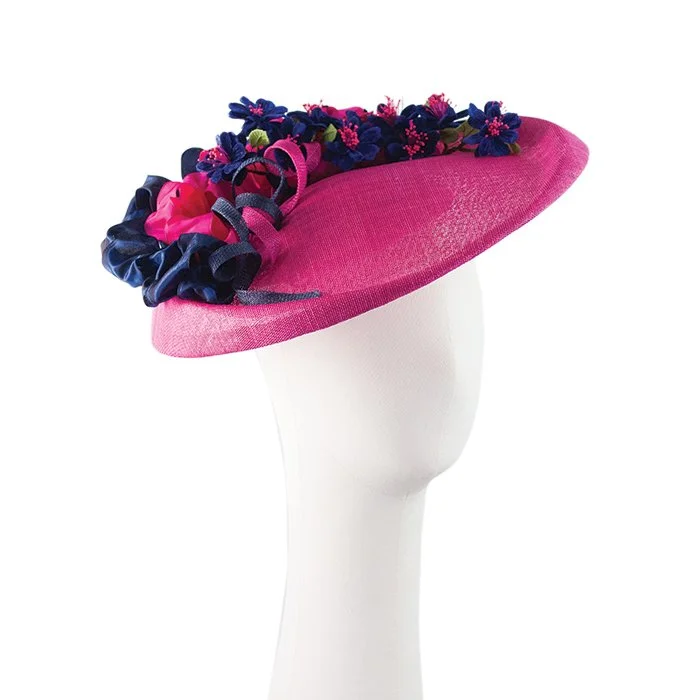 mariaetkindmillinery_Derby_saucer_straw_fuchsia_blue_flowers.jpg