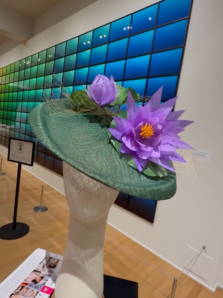 My hat for the @neworleansmuseumofart Art in Bloom  even this years theme was &ldquo;Marsh Madness&rdquo;. I hand made the saucer straw hat and hand cut feathers to create the lotus flowers. The lotus flower symbolizes purity, resilience, spiritual e