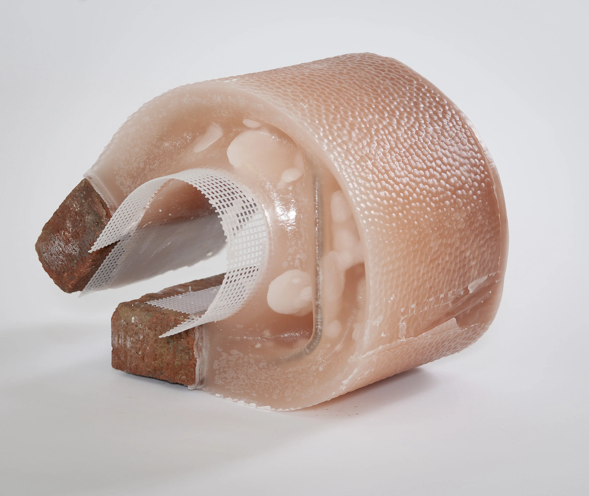 Untitled II, Brick, Wax and wire, 14"x13"x8", 2016